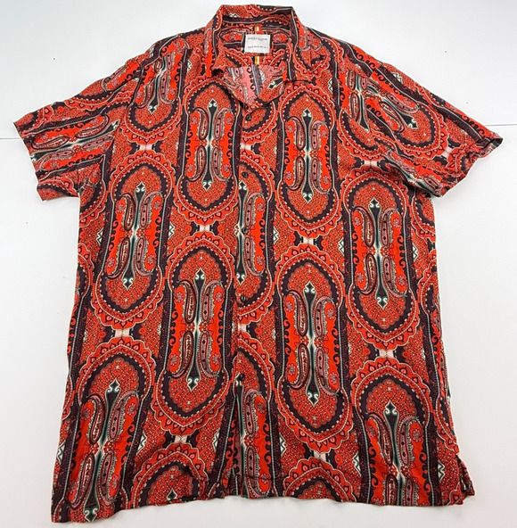 Denim & Flower Other - Denim & Flower Ricky Singh Mens XL Paisley Short Sleeve Button Up Shirt Red